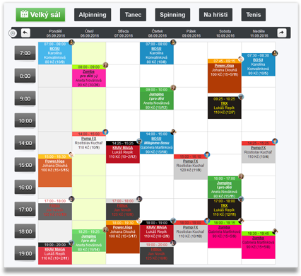 Systém pro rezervace například pro Vaši posilovnu